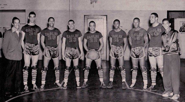 1944 men's basketball team play in secret game