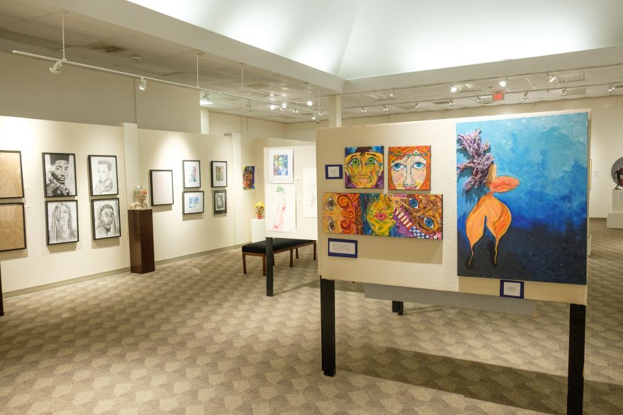 An exhibit at the NCCU Art Museum shows paintings from Black artists.