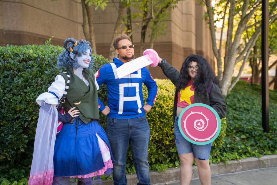 Cosplayers show off their costumes at NC Comicon in Durham, NC.