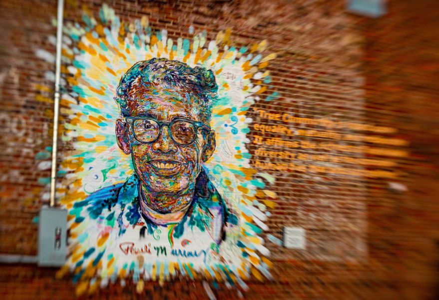 A mural of activist and Episcopalian priest Pauli Murray.