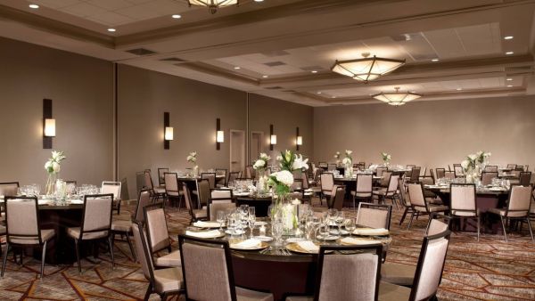 Ballroom set as banquet