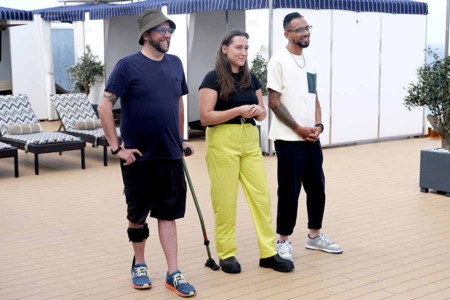 Durham Chef Savannah Miller stands with other contestants on the set of Top Chef Season 21.