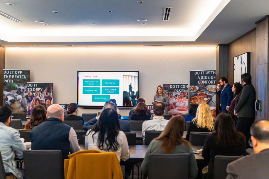 Presenters adress attendees at the Sales Lodging and Venues Forum at the AC Hotel on November 13, 2024.