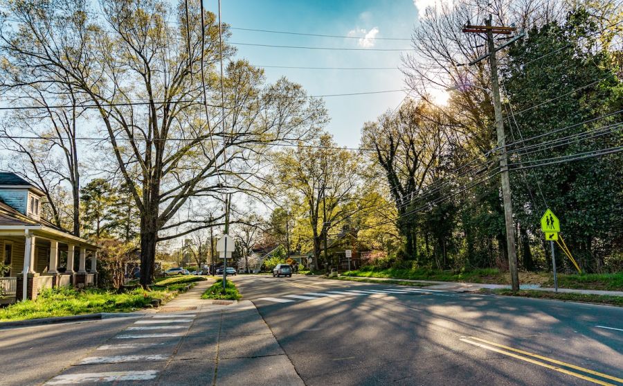 Street views from Chapel Hill Road through the historic Lakewood neighborhood.