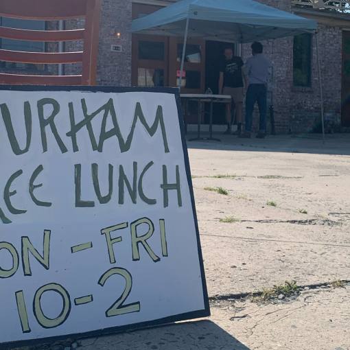 Durham free Lunch sign