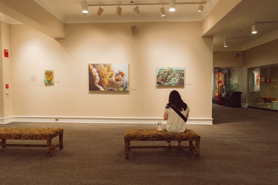 Gallery inside Durham Arts Council, visited during the Third Friday Durham Art Walk & Gallery Crawl.