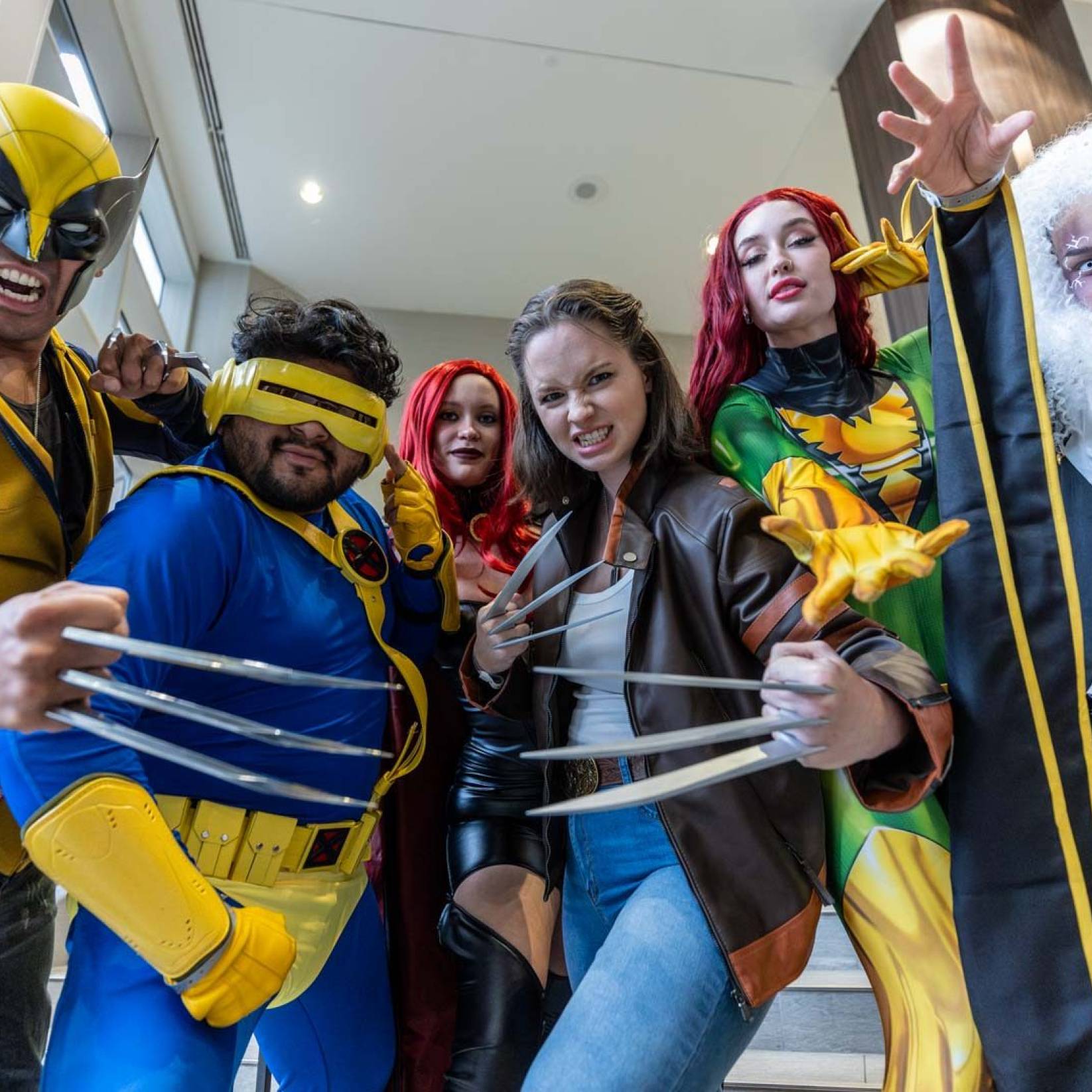 A group of cos-players pose for the camera at NC Comicon in Durham, NC